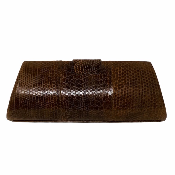 PYTHON Snake Brown Clutch**NEW - Picture 5 of 9